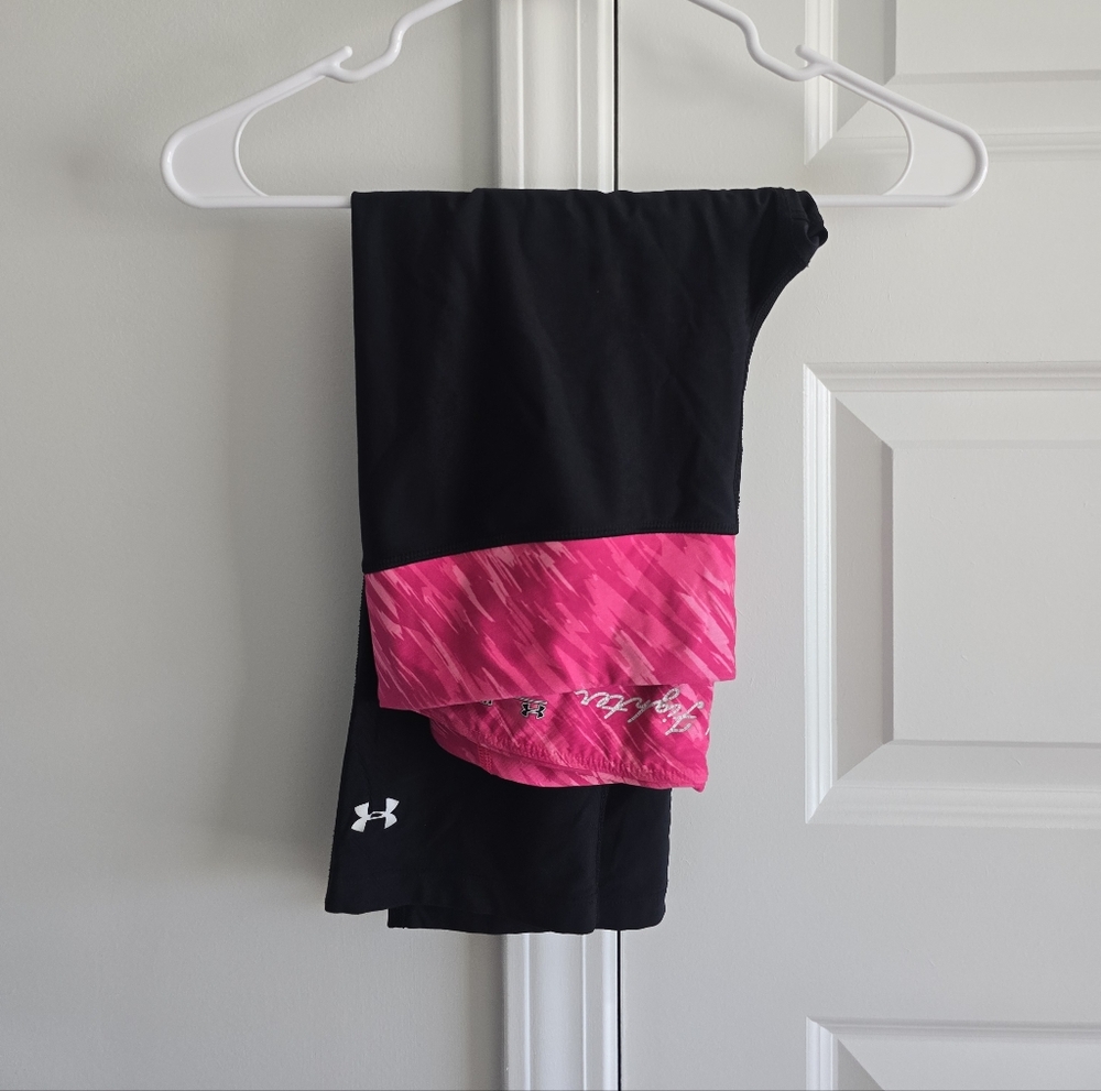 Under Armour Capri Black and Pink Leggings